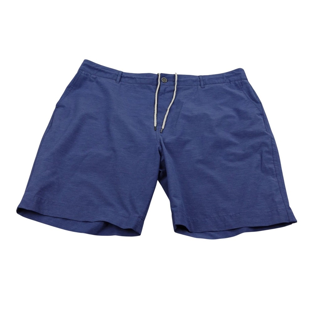 Faherty All Day Shorts Mens 42 Blue Drawstring Flat Front Pocket Comfort Organic